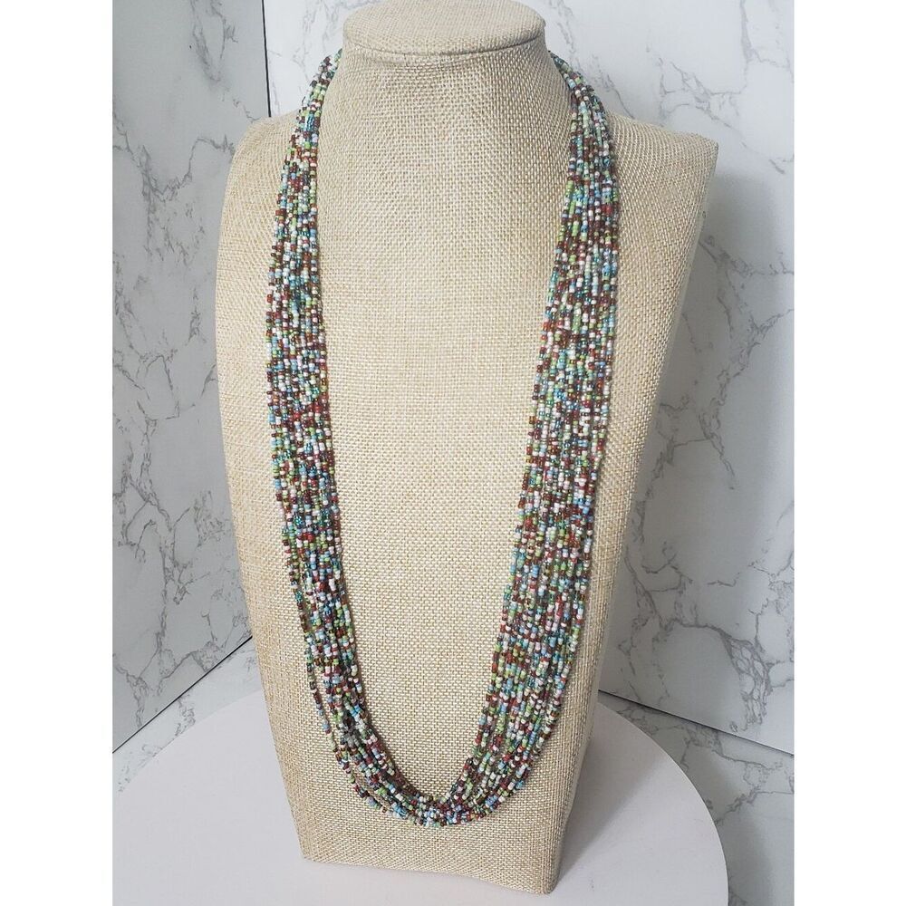 MULTI STRAND Colorful Seed Bead Necklace